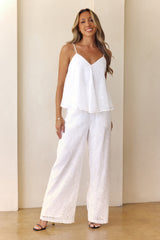 Rooftop Oasis Embroidered Cami Top White