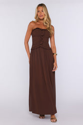 Perfectly Styled Strapless Maxi Dress Brown