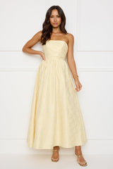 Dancing In Magic Strapless Maxi Dress Yellow