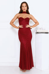 Your Delight Lace Maxi Dress Burgundy
