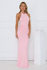 Iconic Dream Halter Maxi Dress Pink