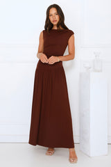 Sophisticated Simplicity Maxi Dress Brown