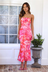 Express Your Vibe Mesh Maxi Dress Pink