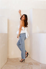 Romance Bubble Strapless Top White