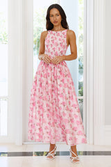 Flora Fields Maxi Dress Pink